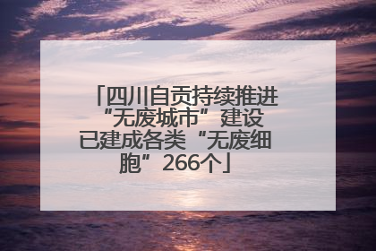 四川自贡持续推进“无废城市”建设 已建成各类“无废细胞”266个