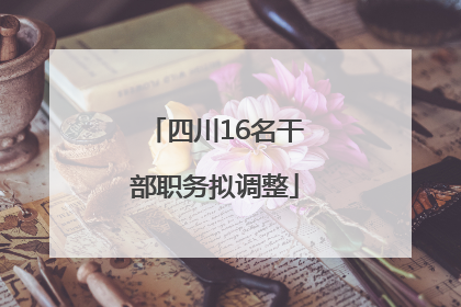 四川16名干部职务拟调整