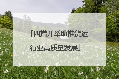 四措并举助推货运行业高质量发展