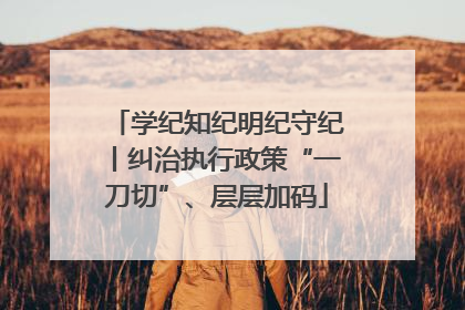 学纪知纪明纪守纪丨纠治执行政策“一刀切”、层层加码