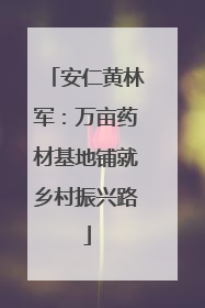 安仁黄林军：万亩药材基地铺就乡村振兴路