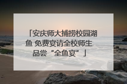 安庆师大捕捞校园湖鱼 免费宴请全校师生品尝“全鱼宴”