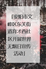 安阳市文峰区东关街道育才西社区开展世界无烟日宣传活动
