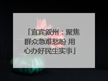 宜宾叙州：聚焦群众急难愁盼 用心办好民生实事