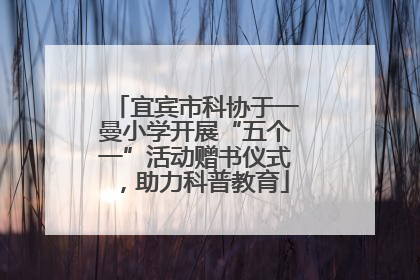 宜宾市科协于一曼小学开展“五个一”活动赠书仪式，助力科普教育