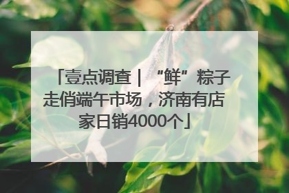 壹点调查｜“鲜”粽子走俏端午市场，济南有店家日销4000个