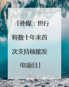 外媒：世行将数十年来首次支持核能发电项目