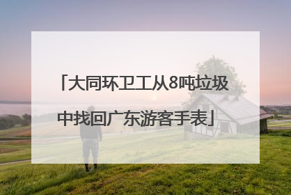 大同环卫工从8吨垃圾中找回广东游客手表