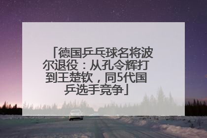 德国乒乓球名将波尔退役：从孔令辉打到王楚钦，同5代国乒选手竞争