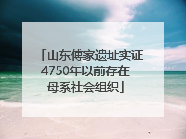 山东傅家遗址实证4750年以前存在母系社会组织