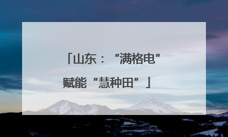 山东：“满格电”赋能“慧种田”