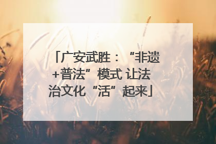 广安武胜：“非遗+普法”模式 让法治文化“活”起来