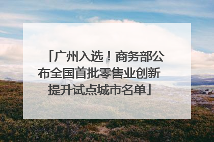 广州入选！商务部公布全国首批零售业创新提升试点城市名单