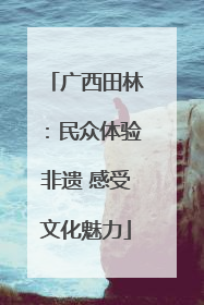 广西田林：民众体验非遗 感受文化魅力