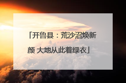 开鲁县：荒沙沼焕新颜 大地从此着绿衣