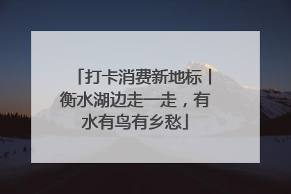 打卡消费新地标丨衡水湖边走一走，有水有鸟有乡愁