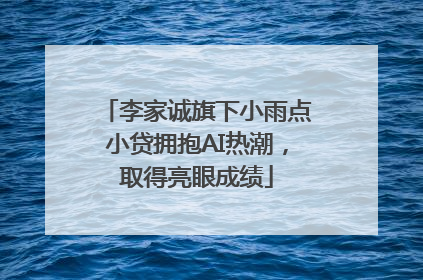 李家诚旗下小雨点小贷拥抱AI热潮，取得亮眼成绩