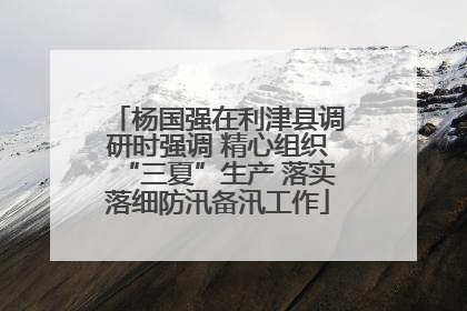 杨国强在利津县调研时强调 精心组织“三夏”生产 落实落细防汛备汛工作