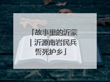 故事里的沂蒙｜沂源南岩民兵誓死护乡