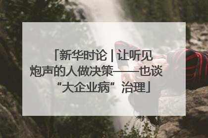 新华时论 | 让听见炮声的人做决策——也谈“大企业病”治理