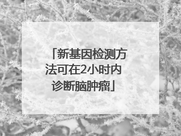 新基因检测方法可在2小时内诊断脑肿瘤