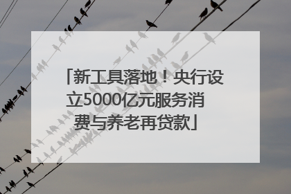 新工具落地！央行设立5000亿元服务消费与养老再贷款