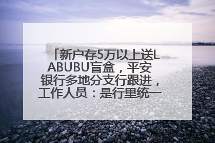 新户存5万以上送LABUBU盲盒，平安银行多地分支行跟进，工作人员：是行里统一的，进货渠道不清楚