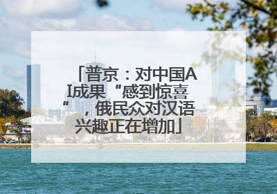 普京：对中国AI成果“感到惊喜”，俄民众对汉语兴趣正在增加