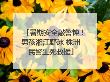 暑期安全敲警钟！男孩湘江野泳 株洲民警生死救援