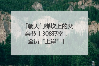 朝天门梯坎上的父亲节丨308寝室，全员“上岸”