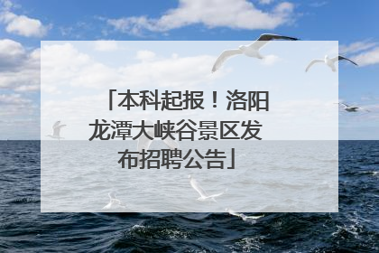 本科起报！洛阳龙潭大峡谷景区发布招聘公告