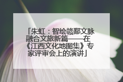 朱虹：智绘赣鄱文脉 融合文旅新篇——在《江西文化地图集》专家评审会上的演讲