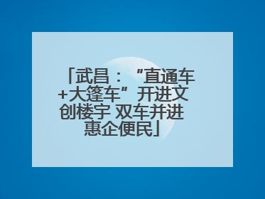 武昌：“直通车+大篷车”开进文创楼宇 双车并进惠企便民