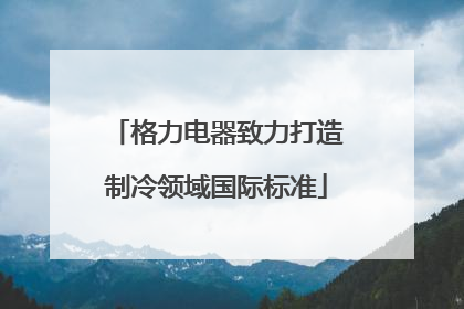 格力电器致力打造制冷领域国际标准