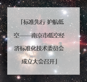 标准先行 护航低空——南京市低空经济标准化技术委员会成立大会召开
