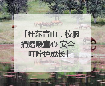 桂东青山：校服捐赠暖童心 安全叮咛护成长