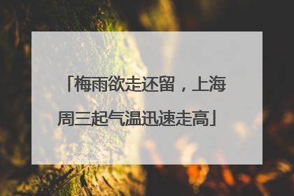 梅雨欲走还留，上海周三起气温迅速走高