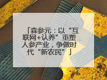 森参元：以“互联网+认养”重塑人参产业，争做时代“新农民”