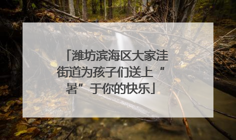 潍坊滨海区大家洼街道为孩子们送上“暑”于你的快乐