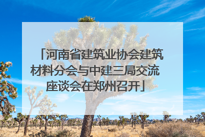 河南省建筑业协会建筑材料分会与中建三局交流座谈会在郑州召开