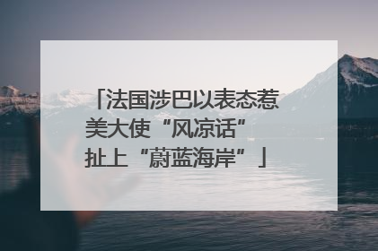 法国涉巴以表态惹美大使“风凉话” 扯上“蔚蓝海岸”