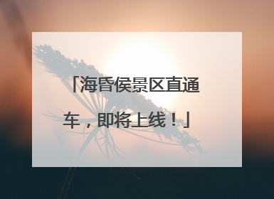 海昏侯景区直通车，即将上线！