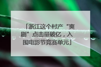 浙江这个村产“爽剧”点击量破亿，入围电影节竞赛单元