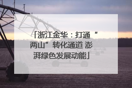 浙江金华：打通“两山”转化通道 澎湃绿色发展动能