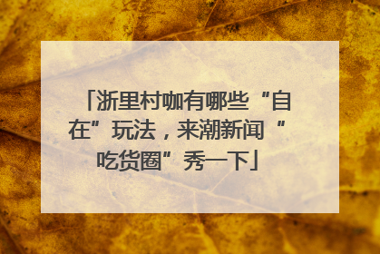 浙里村咖有哪些“自在”玩法，来潮新闻“吃货圈”秀一下