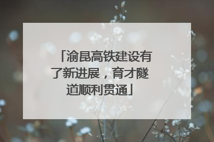 渝昆高铁建设有了新进展，育才隧道顺利贯通