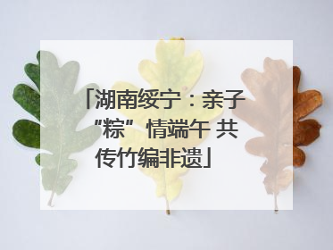 湖南绥宁：亲子“粽”情端午 共传竹编非遗