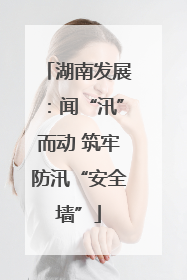 湖南发展：闻“汛”而动 筑牢防汛“安全墙”