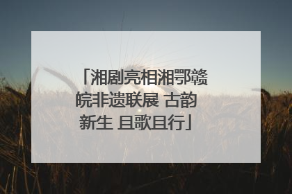 湘剧亮相湘鄂赣皖非遗联展 古韵新生 且歌且行