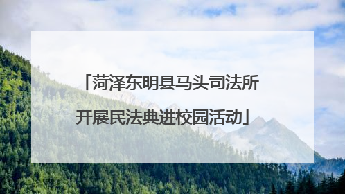 菏泽东明县马头司法所开展民法典进校园活动